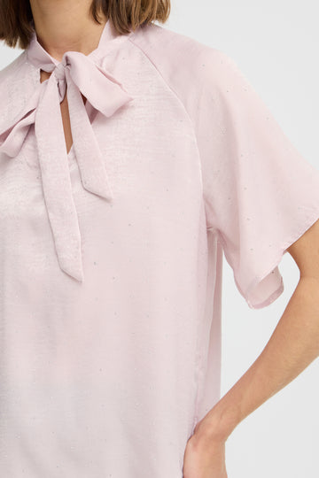Neck Tie Satin Blouse